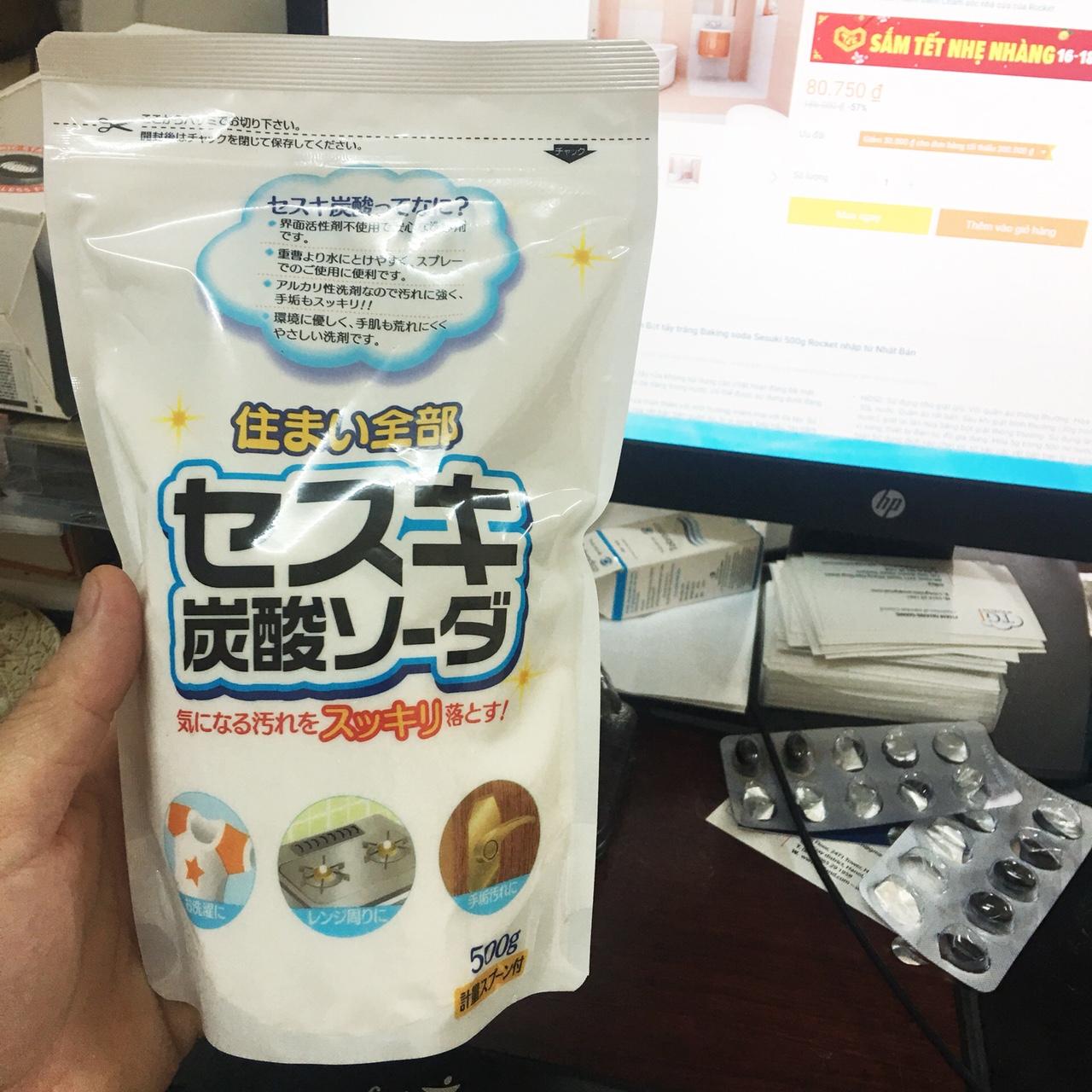Bột tẩy trắng Baking soda Sesuki 500g Rocket nhập từ Nhật Bản