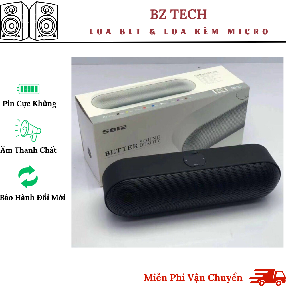 Loa bluetooth koleer s812 công suất 5w x2 âm thanh cực hay loa kết nối bluetooth, có hỗ trợ thẻ nhớ/usb
