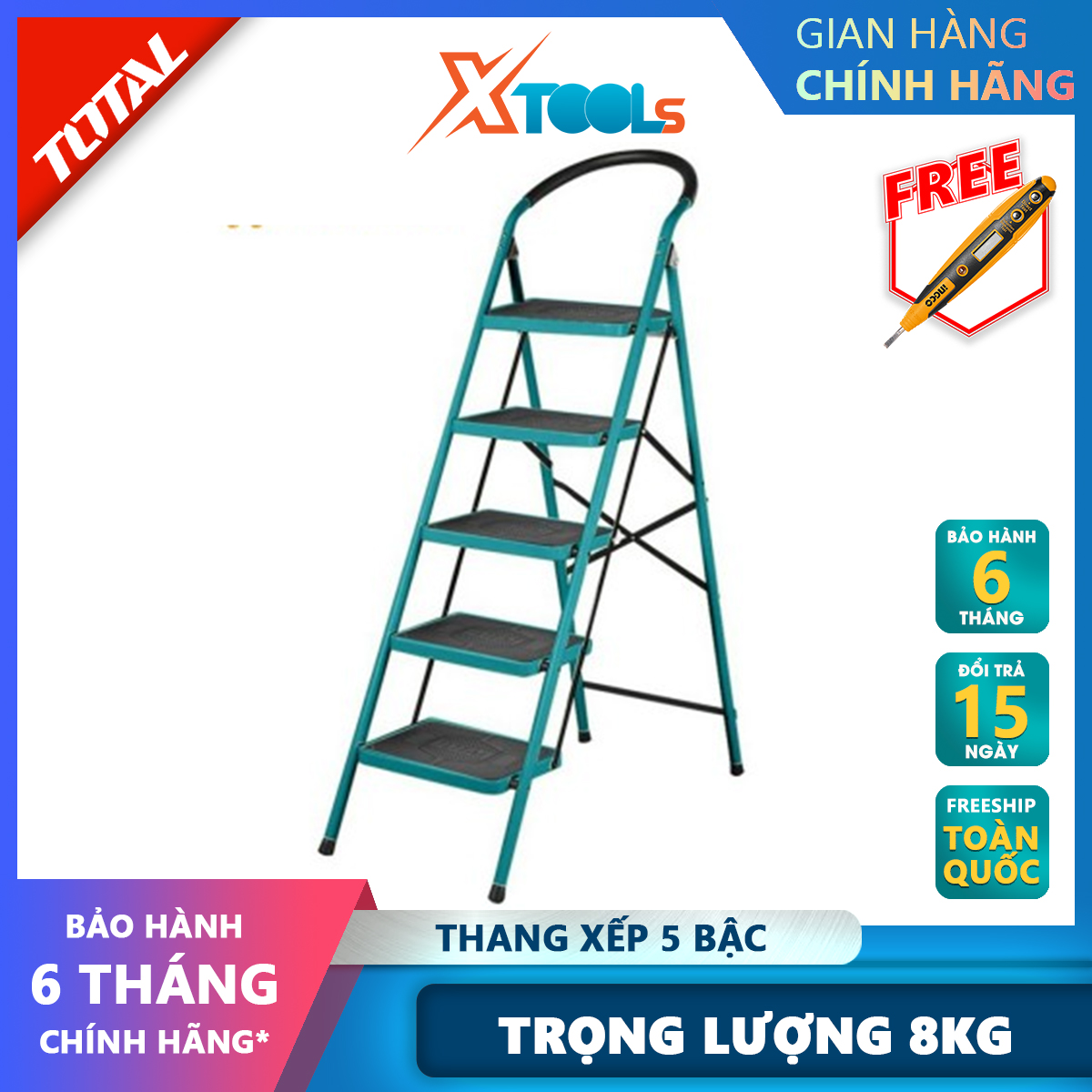Total thlad09051 5 steps multi-purpose ladder | open step five steps ladder 1030x490x1515mm xtools