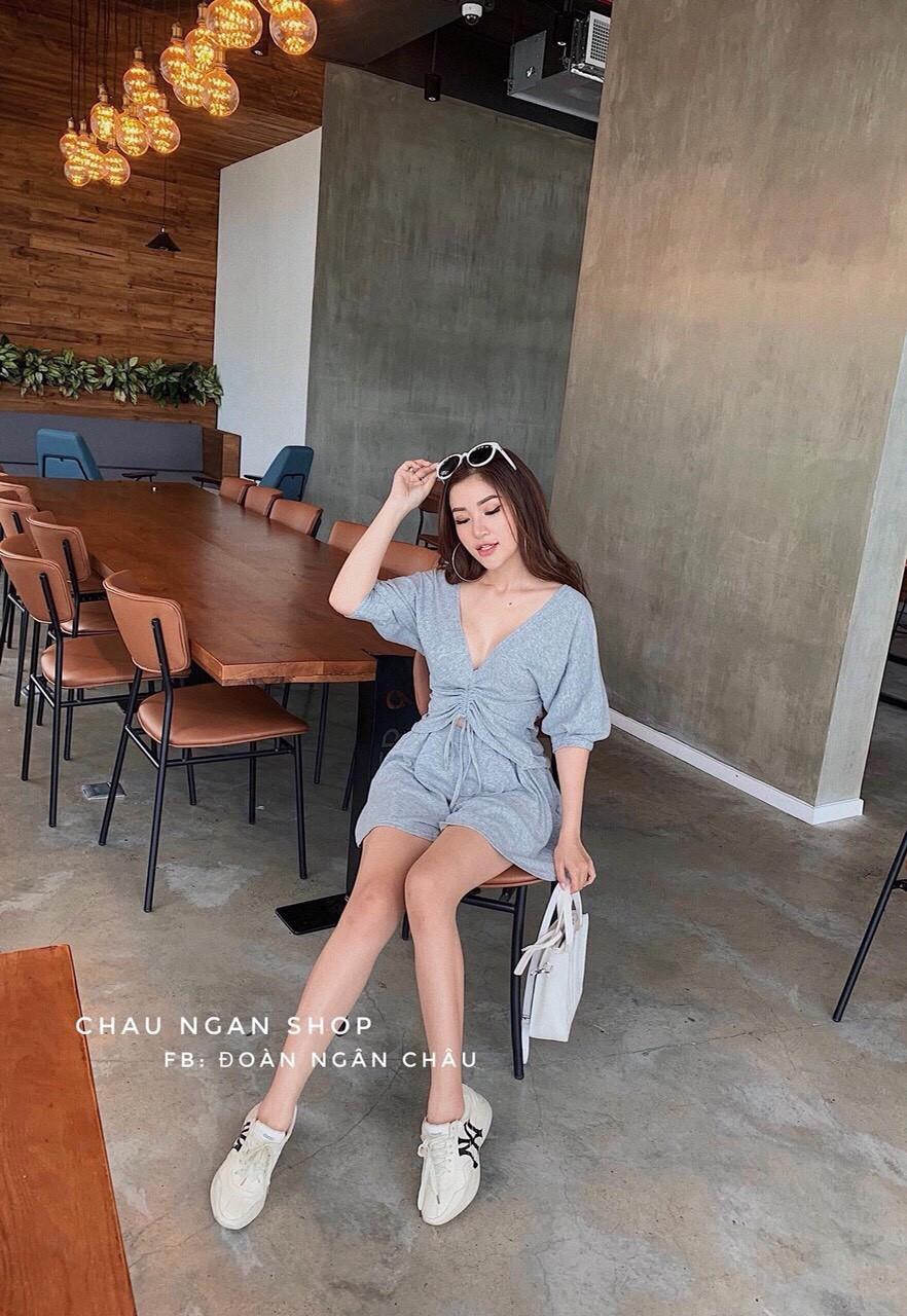 Sét đùi coton rút ngực-QH