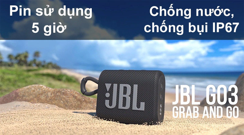 Loa bluetooth 5.1 JBL Go 3 Chống Nước, Chống Bụi IP67