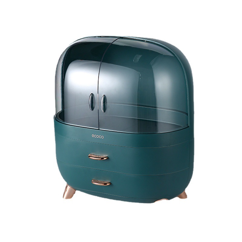Tủ đựng mỹ phẩm 3 ngăn cao cấp ECOCO - kệ mỹ phẩm 3 tầng chân cao chống bụi bẩn chất liệu sang trọng