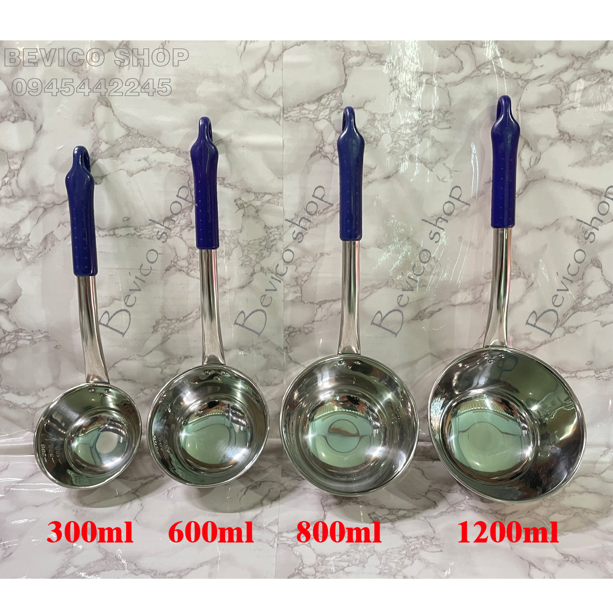 Gáo inox múc nước 300ml, 600ml, 800ml, 1200ml
