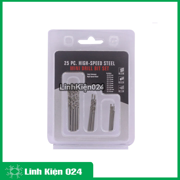 Bộ 25 Chiếc Mũi Khoan HSS QST 0.5mm-3.0mm
