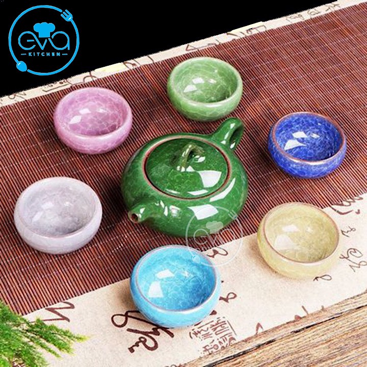 [HCM]Bộ Ấm 6 Chén Trà Men Ngọc Sắc Màu M2568