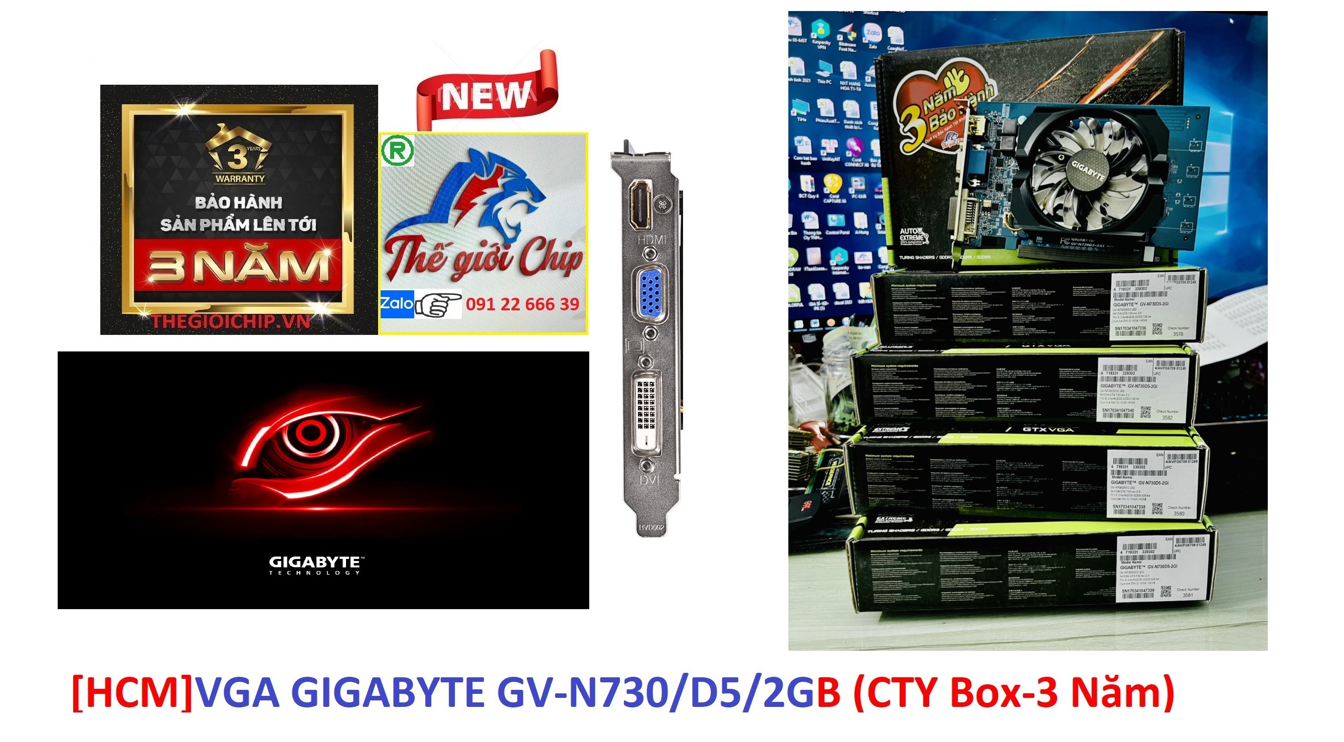[HCM]VGA (Cạc màn hình) GIGABYTE GV-N730/D5/2GB (CTY Box-3 Năm)