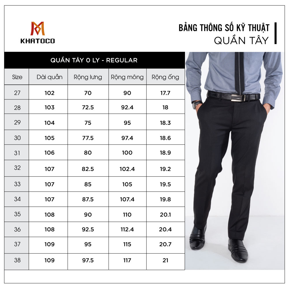 Quần tây nam Khatoco không ly màu nâu mã Q1M528R0-INMA006-2011-0