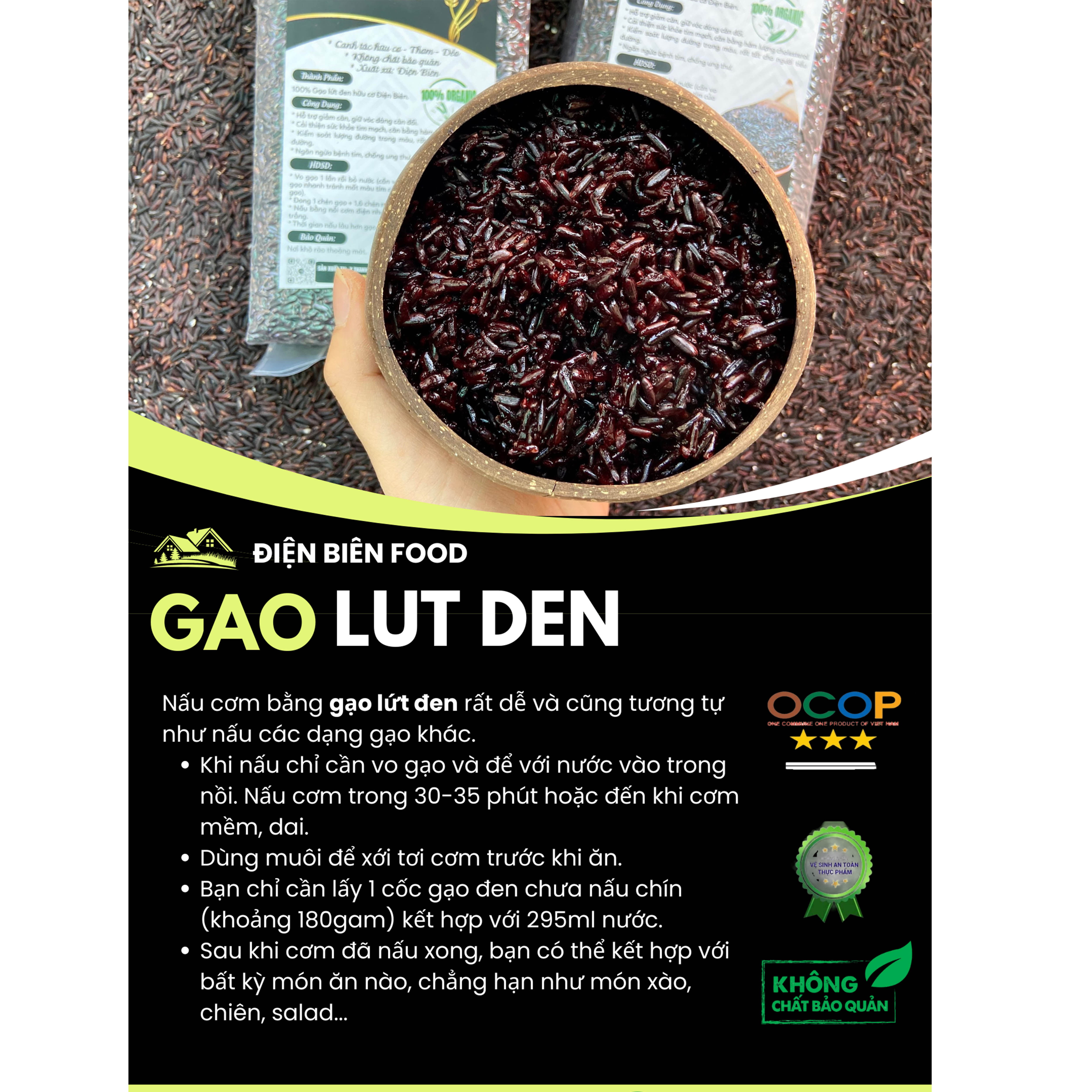 Gạo Lứt Đen Điện Biên 1kg