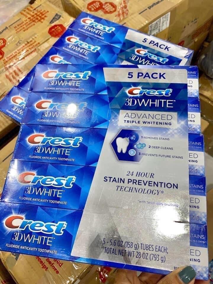 KEM ĐÁNH TRẮNG RĂNG SIÊU THÍCH CREST 3D WHITE 158GR CỦA MỸ