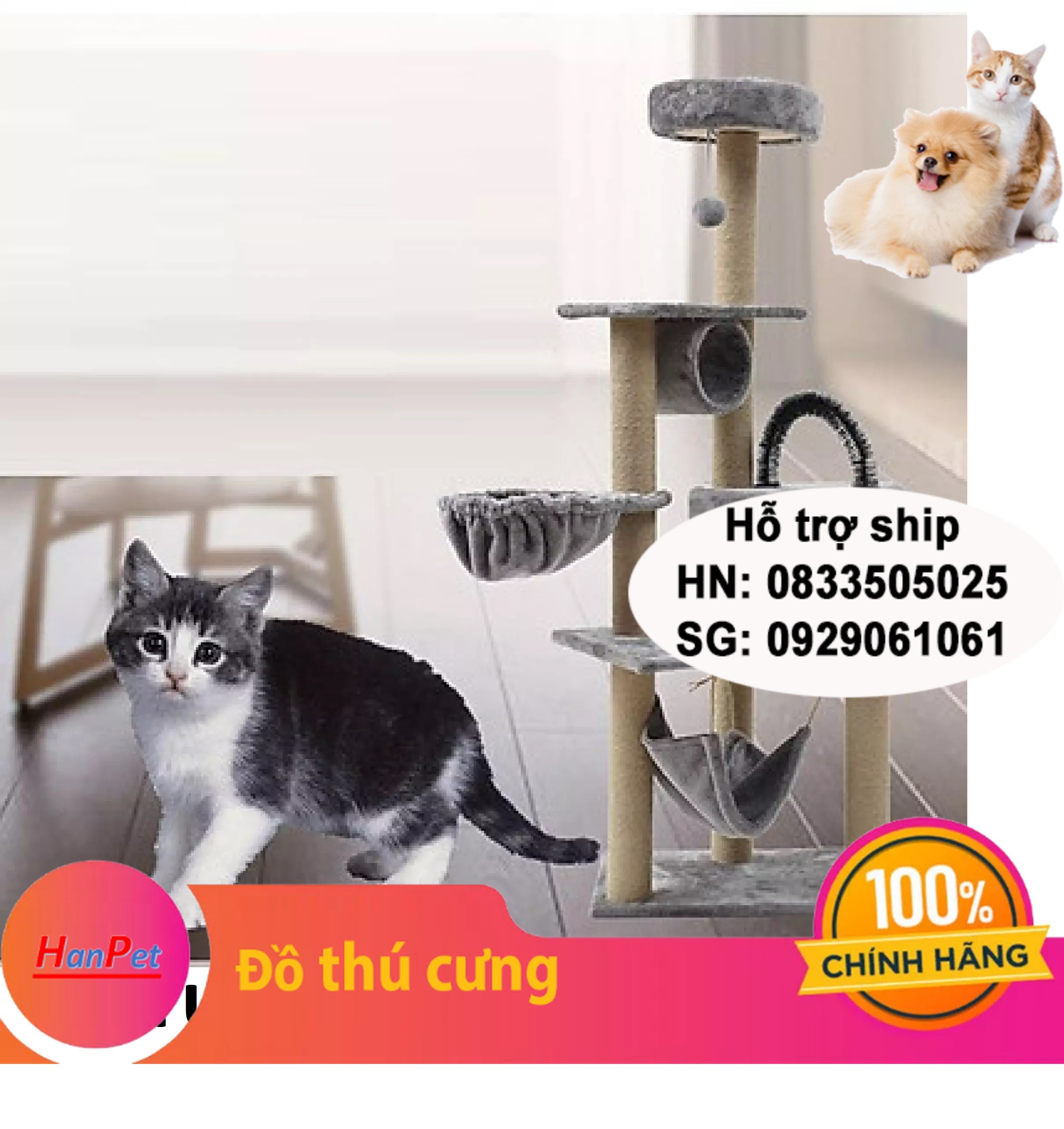Hanpet - Trụ mèo leo trèo (2 loại)- nhà cây cho mèo leo trèo (nhiều tầng) cat tree / cats tree