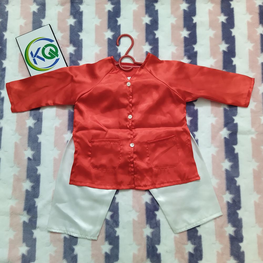 Combo Bộ quần áo Bà Ba màu Đỏ và Khăn Rằn