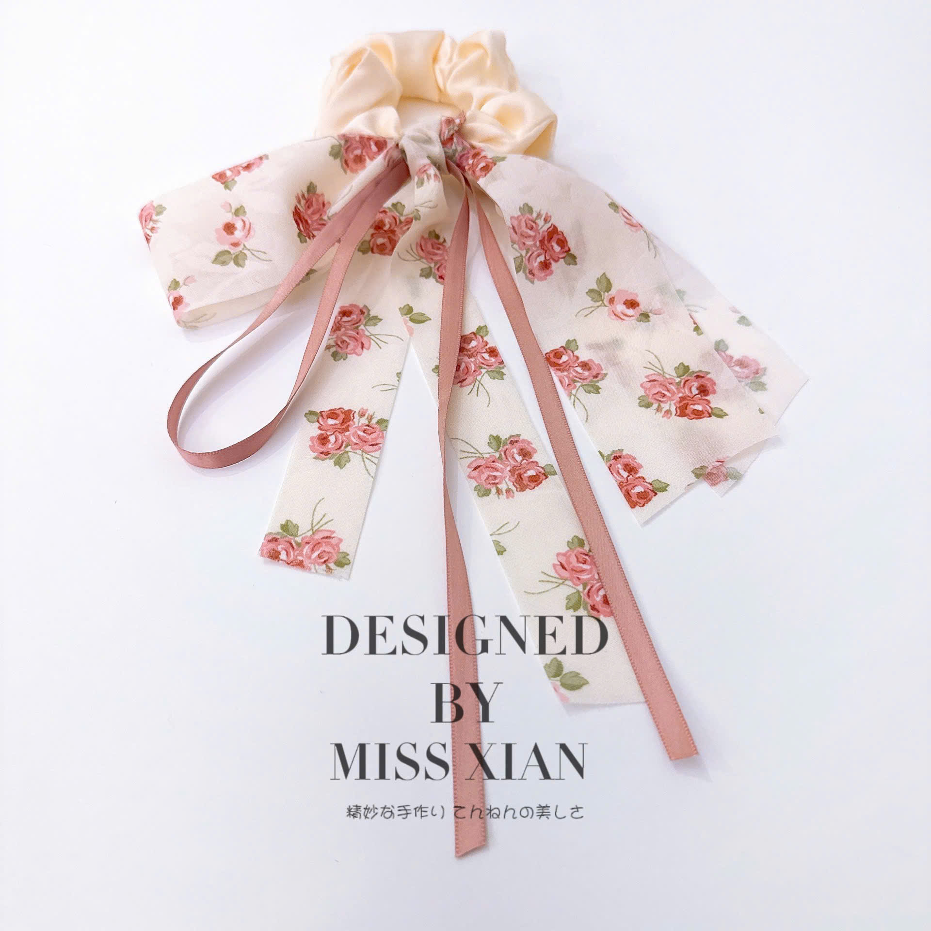 z CỘT TÓC NƠ DÀI DÂU PHONG CÁCH TIỂU THƯ-  THỜI TRANG NỮ SCRUNCHIES