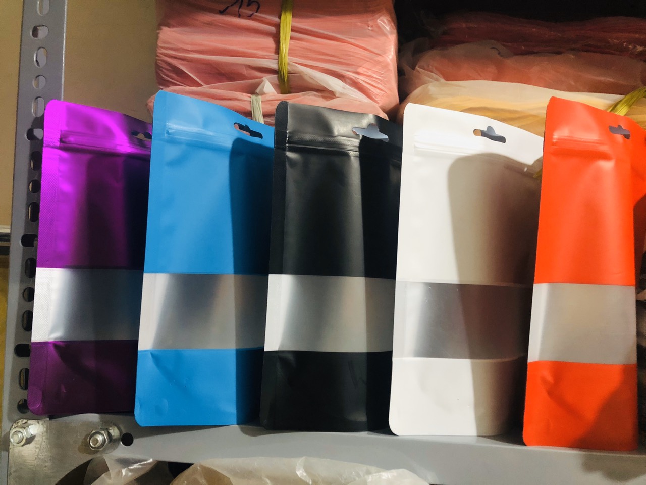 1kg - túi zipper cửa sổ tràn (Nhiều màu)