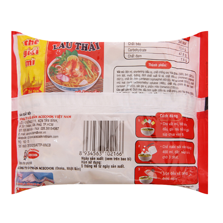 Mì Acecook lẩu thái tôm 80g - SibMart - SM0374