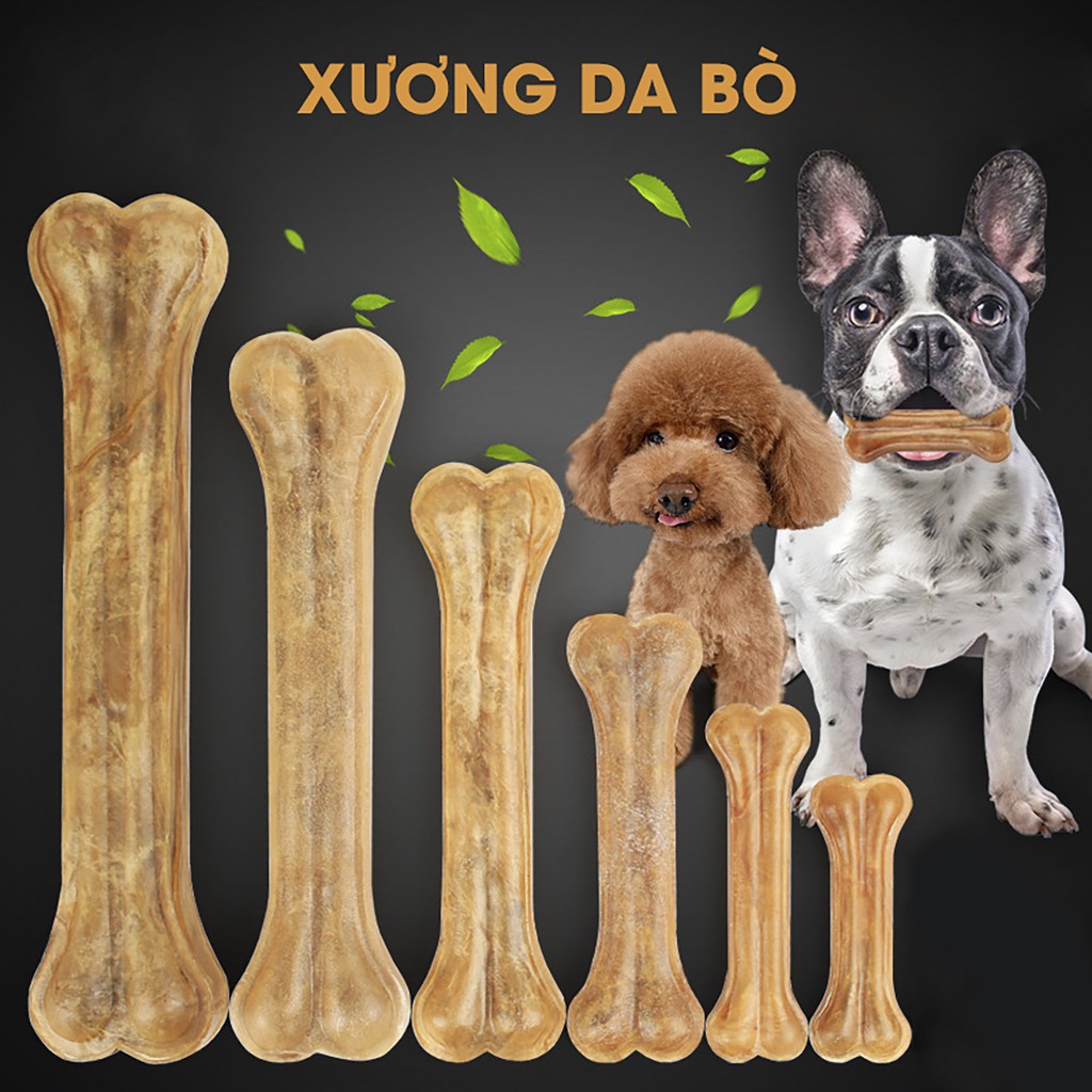 Xương da bò cho chó gặm sạch răng đủ size