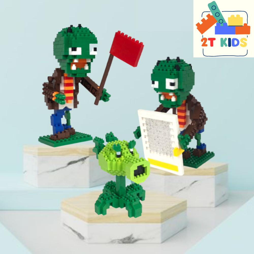 Đồ chơi lắp ráp hoa quả và zombies, game plants vs zombies