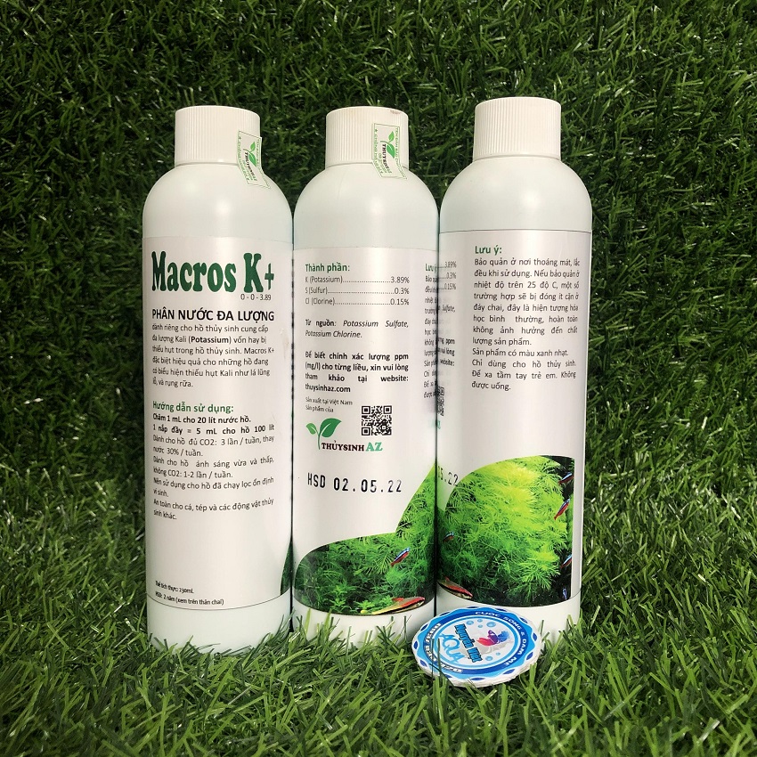 Macros K+ Phân nước cung cấp Kali cho cây thủy sinh 230ml