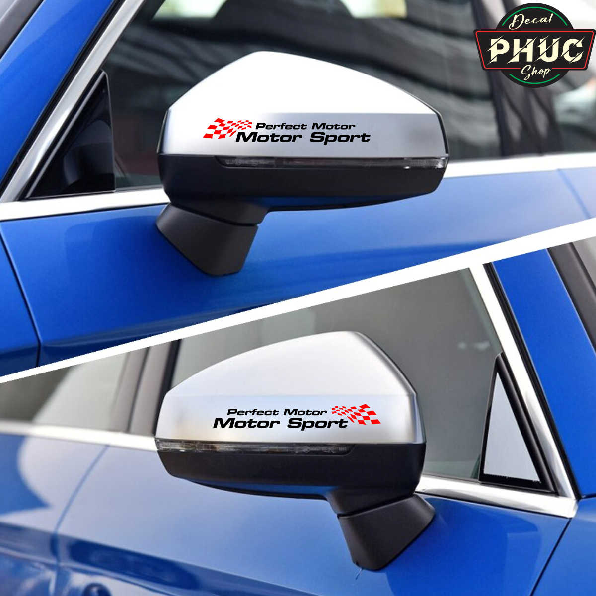 Tem trang trí gương chiếu hậu mẫu motor