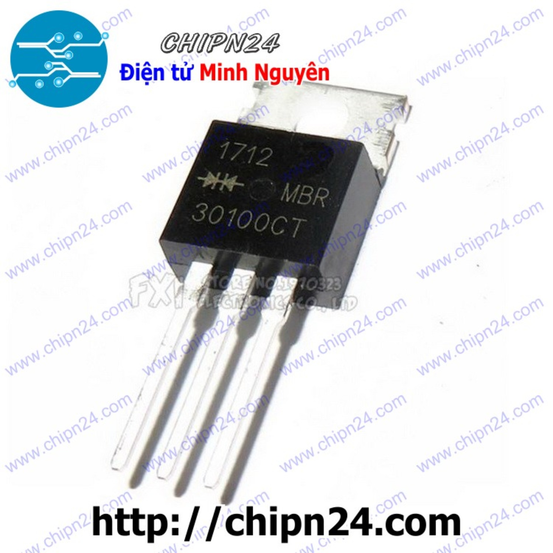 [1 con] (DIP) Diode MBR30100 30A 100V TO-220 (MBR30100CT) [Diode Schottky]