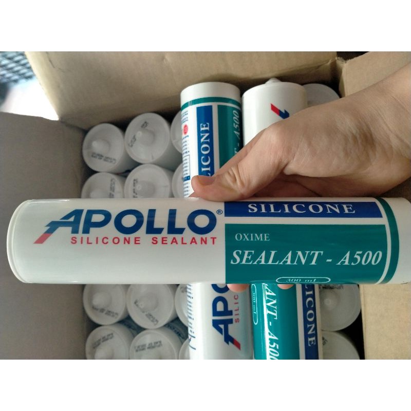 Keo silicon Apolo A500 (trắng ,đen ,trong)+ súng bắn keo