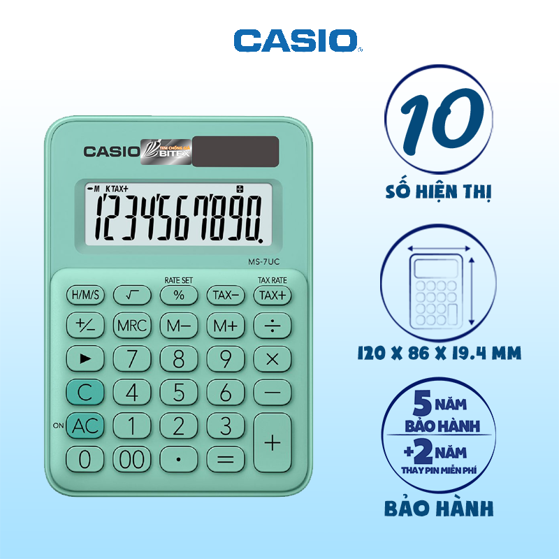 Máy tính CASIO MS-7UC NHIỀU MÀU