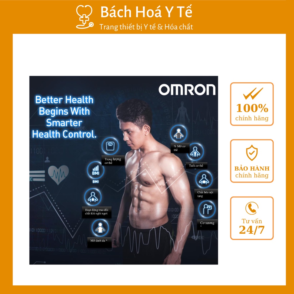 Cân đo lượng mỡ Omron, HBF-702T, BH 2 năm
