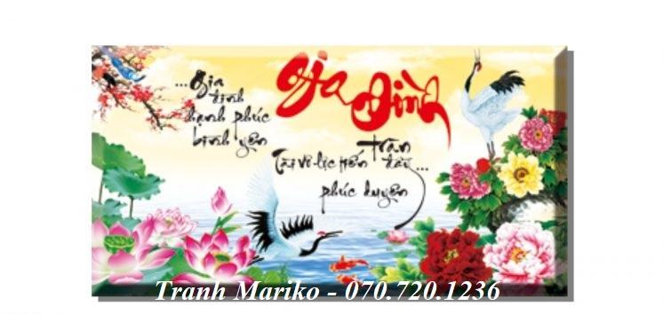 [HCM]Tranh thêu chữ thập GIA ĐÌNH -Gia đình hạnh phúc bình yên-Tài vô lộc tiến phúc duyên tràn đầy LV3279 kích thước nhỏ 63x37cm