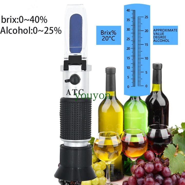 Khúc Xạ Kế Cầm Tay 2 Trong 1 Đo Độ Ngọt 0-40% Và Đo Độ Cồn 0-25%