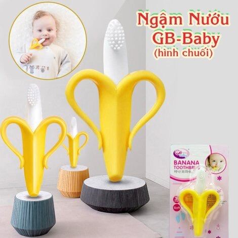 Gặm nướu hình chuối matxa silicone mềm GB BABY an toàn cho bé (Công nghệ Hàn Quốc) (Tốt và rẻ so với Baby Banana, Edison, Ange, Kichilachi, Kichi) GBB GB2025