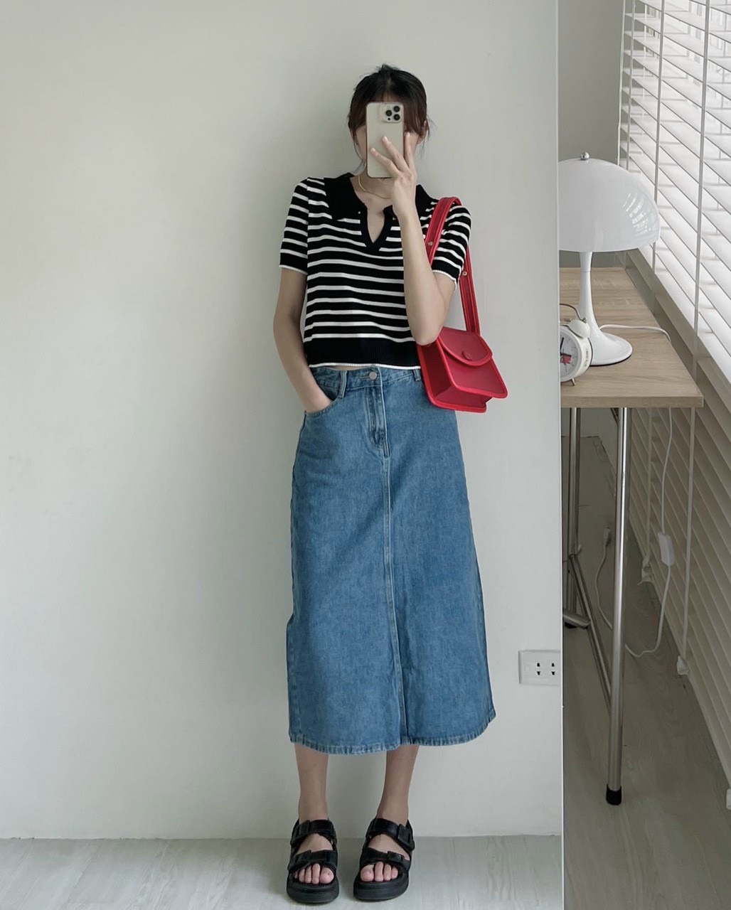 Áo polo len kẻ sọc ảnh thật cuối -CS