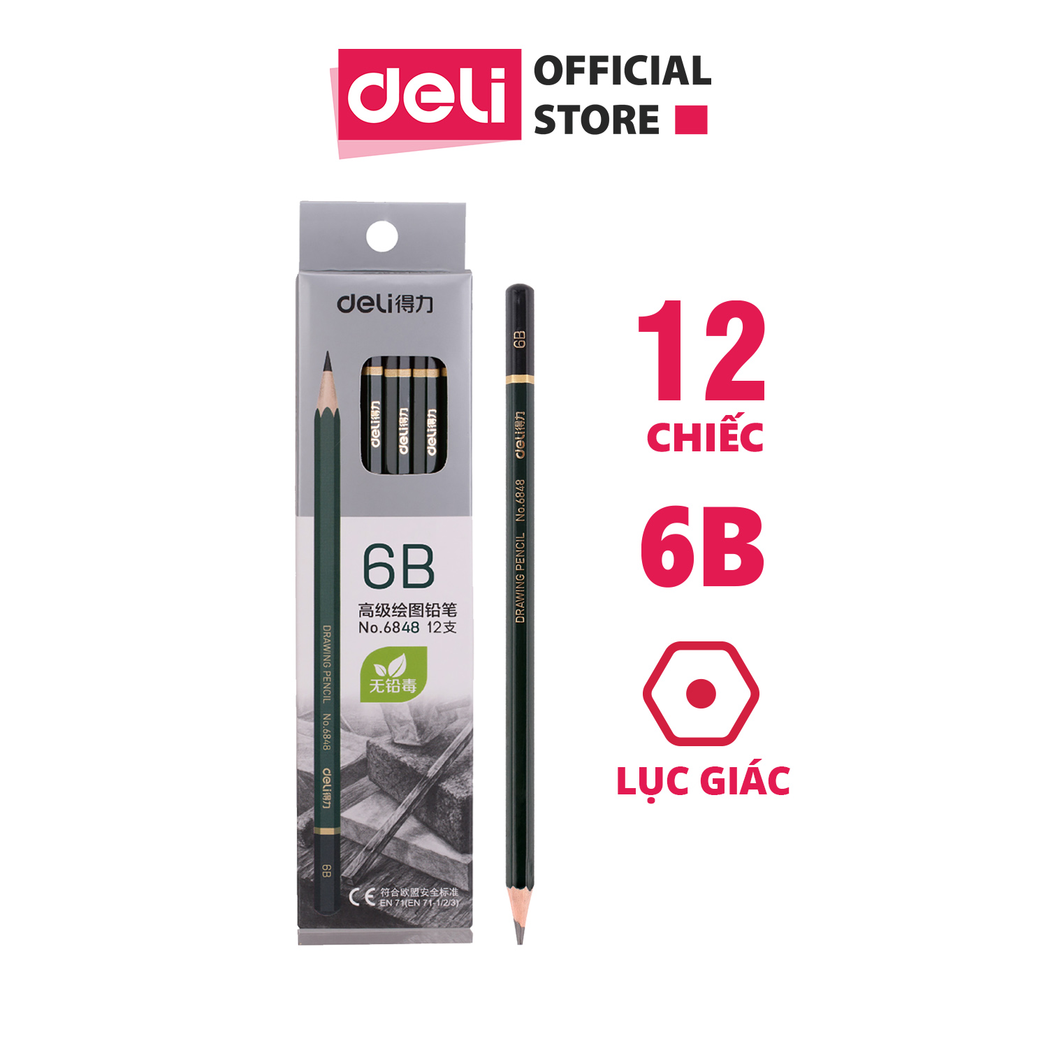 DELI Bút chì Bạc 12 chiếc  6848/6846/6836/6838/7084