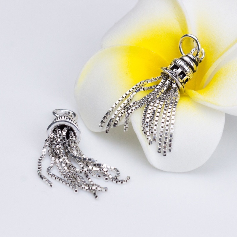 [S925] Charm bạc treo tua rua - MH164