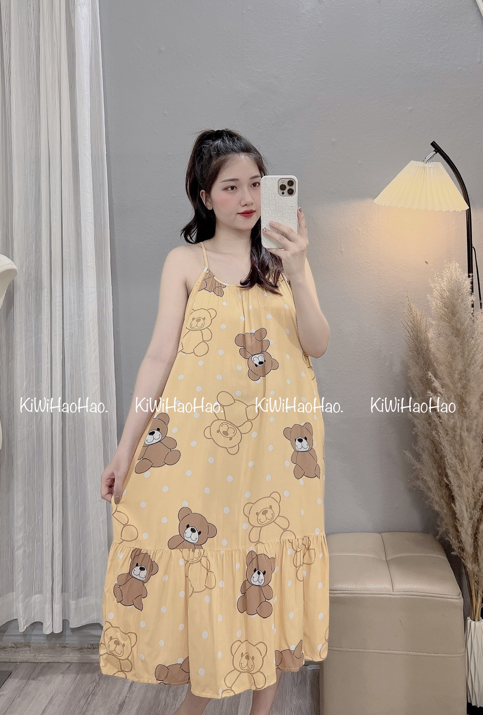 Váy lanh 2 dây chất mát