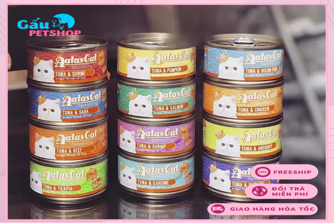 Thùng 24 lon - Pate Aatas Cat cho mèo lon 80g