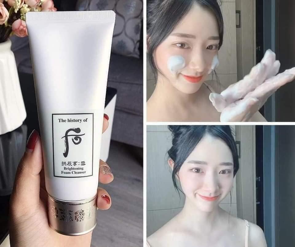 Sữa rửa mặt Whoo trắng sạch sâu, trắng sáng mịn màn tách set 100ml