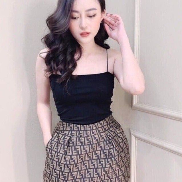 Áo 2 dây sợi bún chất bozip 2 mầu đen-trắng