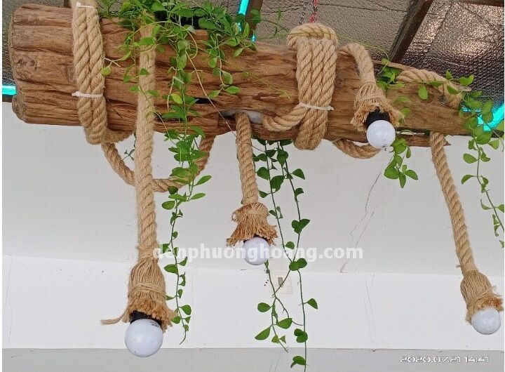 Đèn thả: Đèn thả dây thừng đôi mỗi dây 1m (Chưa bóng)