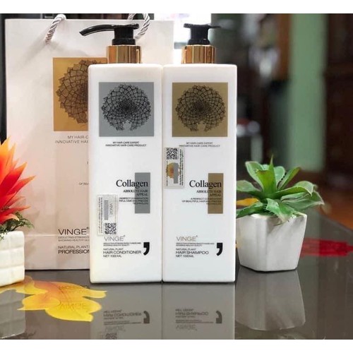 (HÀNG XỊN) COMBO GÔI XẢ COLLAGEN VINGE PHUC HÔI & KÍCH THÚC MOC TÓC 1000ML*2