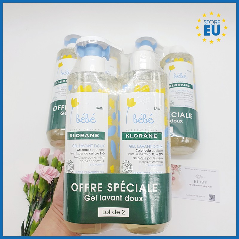 Combo 2 chai sữa tắm Klorane Bebe