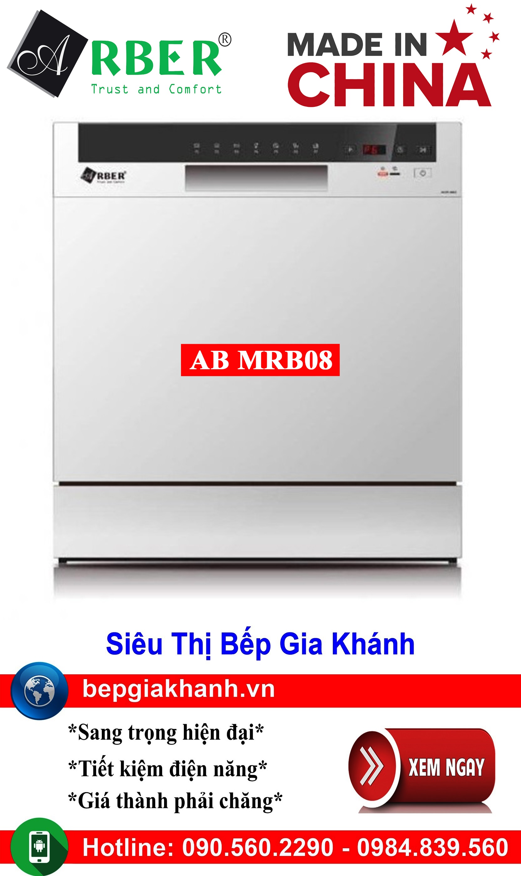 HCMMáy rửa bát cao cấp Arber AB MRB08 để bàn nhập khẩu chính hãng máy rửa