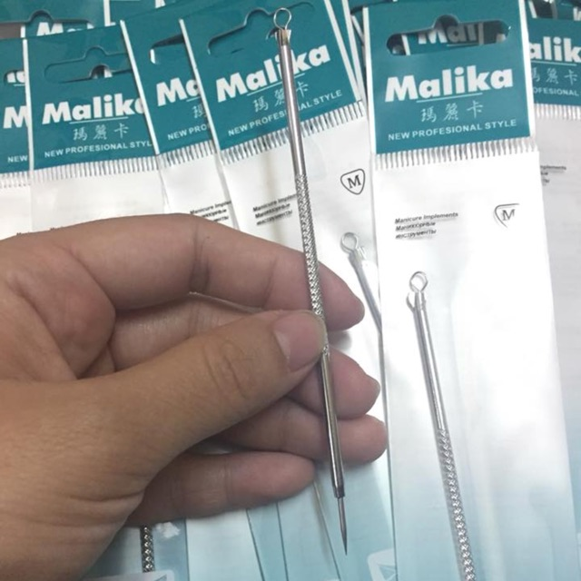 Que nặn mụn malika cao cấp chính hãng - nặn mụn sắc nhọn