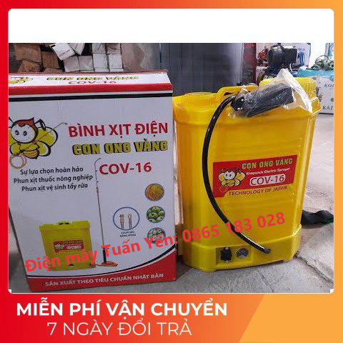 [HCM]Bình phun xịt điện COV 16 (Con Ong Vàng 16 Lít đeo lưng).