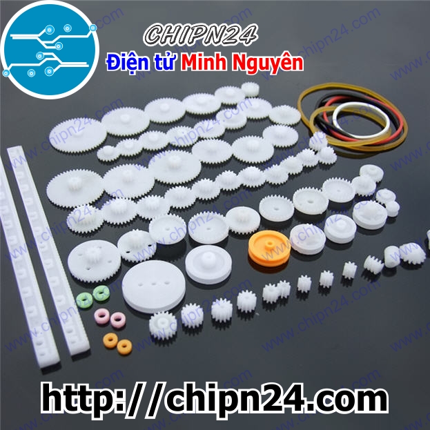 [1 cái] (B2) Bộ bánh răng nhựa đồ chơi 75 món