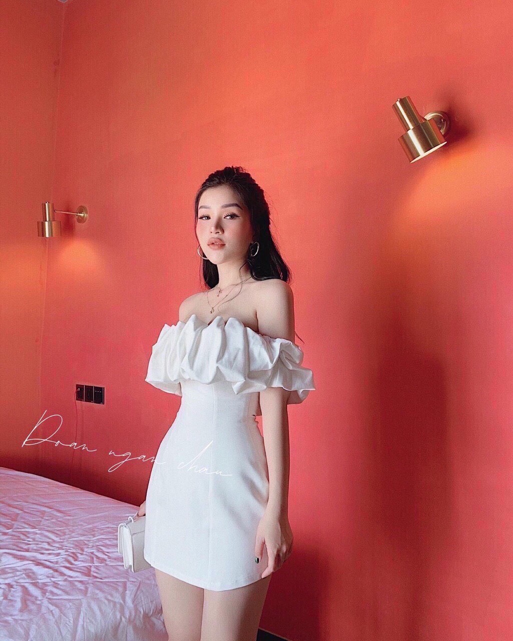 Đầm Nữ Trễ vai sếp lý ( chất liệu vải thun cát hàn) thời trang nữ