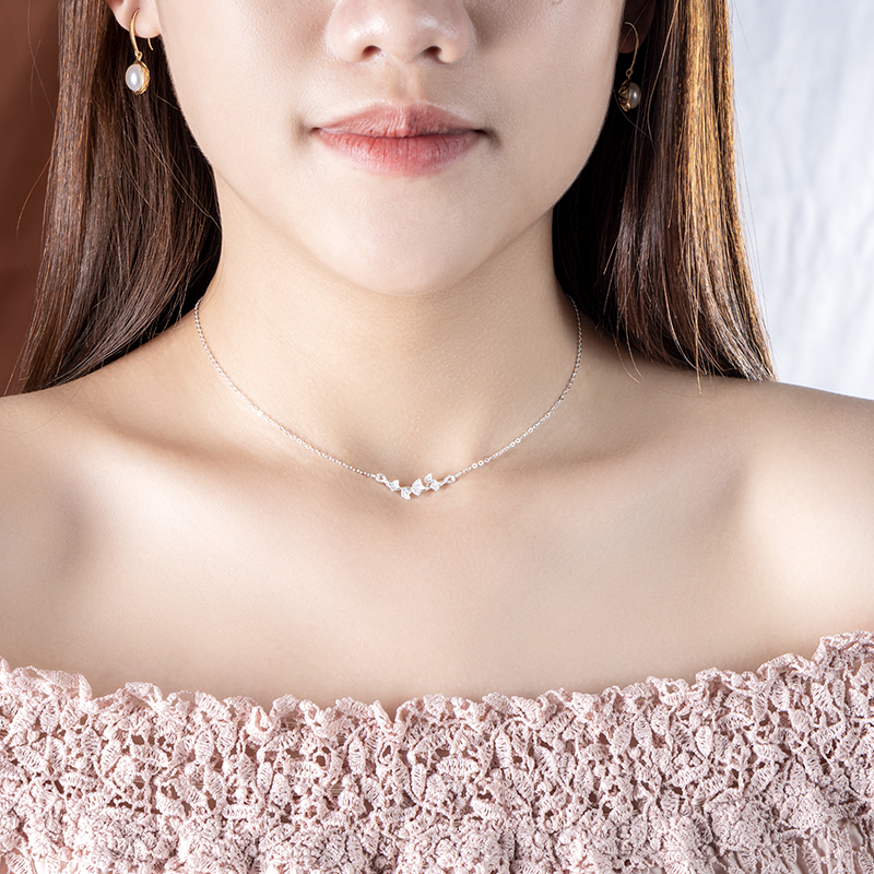 Dây Chuyền Nữ Bạc Đính Đá thiết kế cá tính D0420010 - Trang sức Mon Lilas