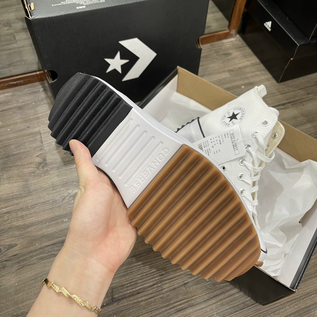 Giày Converse Run Star Hike Hi Low White Cổ Cao + Cổ Thấp ( Full box )