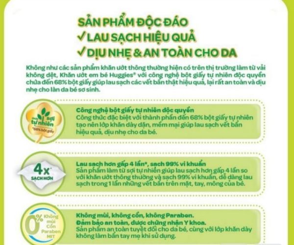 Khăn ướt Huggies hộp 72 miếng