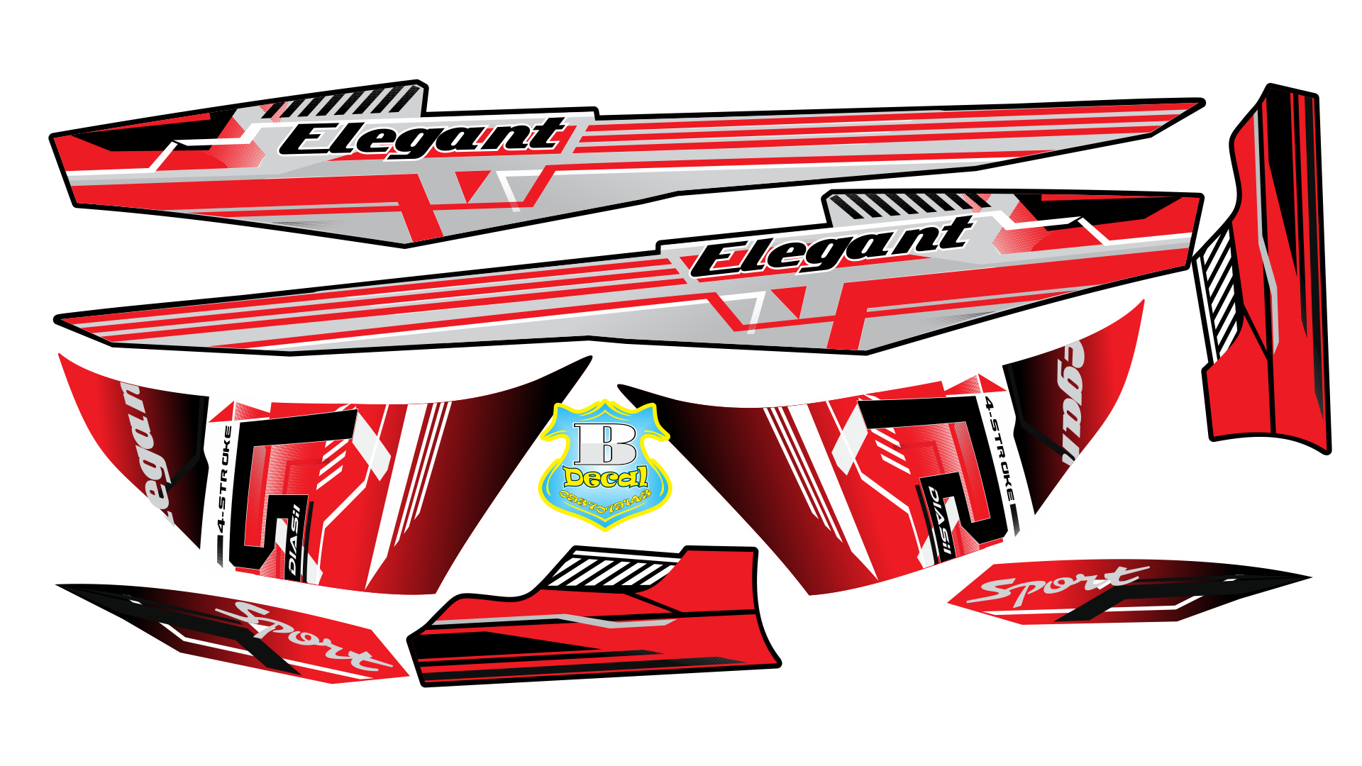 Tem rời elegant 50 2016 R trắng đỏ đen