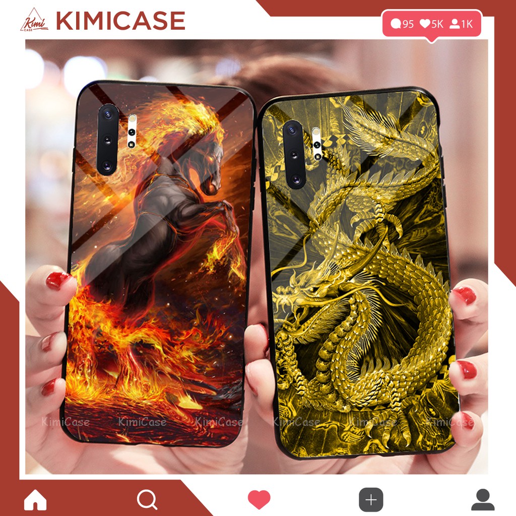 Ốp Samsung Note 9 , Note 10 , Note 10+ lưng kính cường lực sang trọng mạnh mẽ kimicase