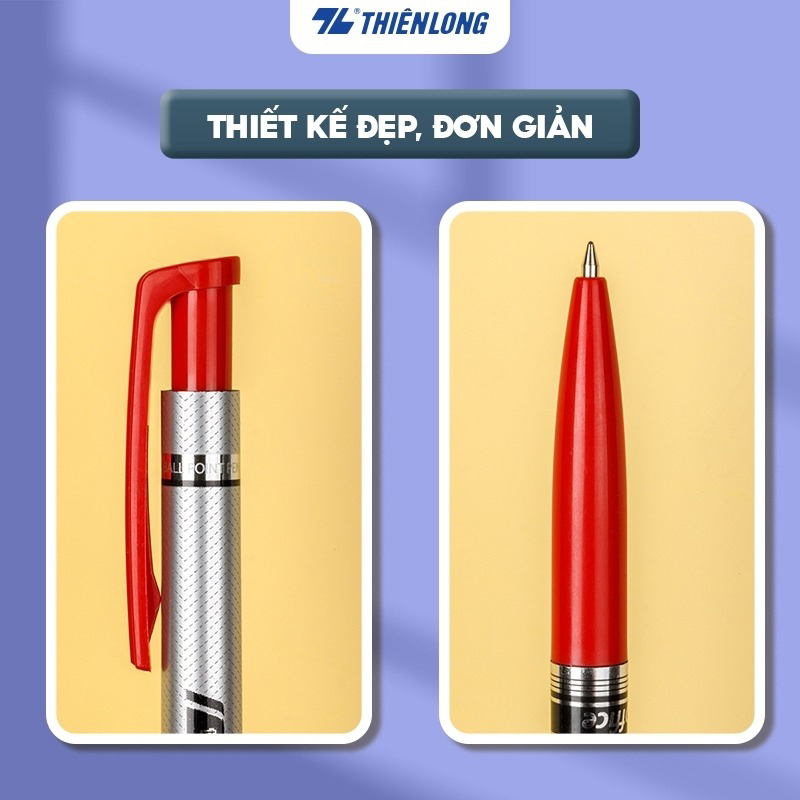 Bút bi 0.7mm Matixs FO-024 (Xanh, Đen, Đỏ) Flexoffice - Thiên Long